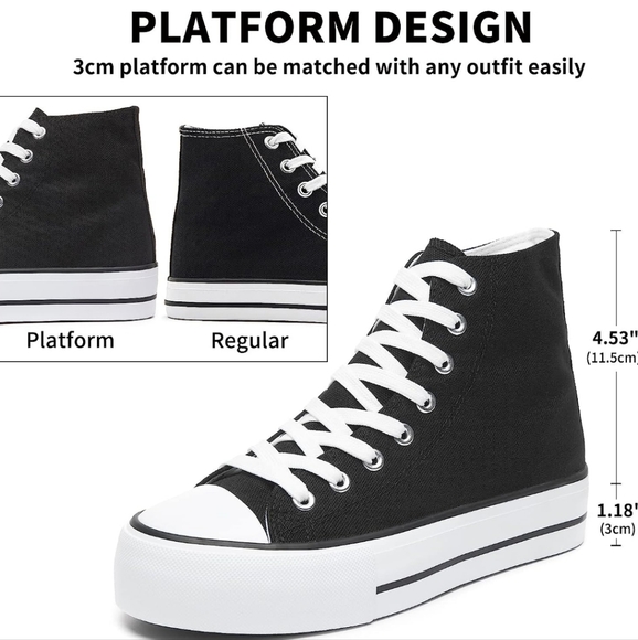 SZ 5 Black Platform High-Tops - Picture 3 of 17